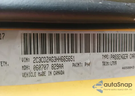 2017 Dodge Challenger Sxt из США, поврежденный, VIN 2C3CDZAG3HH665651